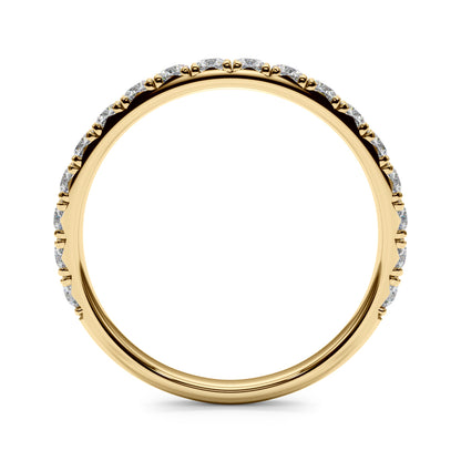 14K Yellow Gold Straight Wedding Band With 0.38 TCW Diamond (SI1-SI2, G-H)