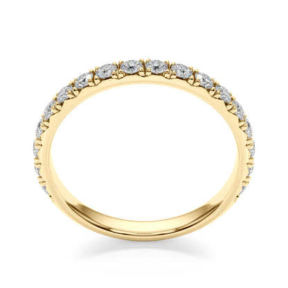 14K Yellow Gold Straight Wedding Band With 0.38 TCW Diamond (SI1-SI2, G-H)