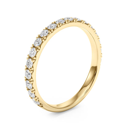 14K Yellow Gold Straight Wedding Band With 0.38 TCW Diamond (SI1-SI2, G-H)