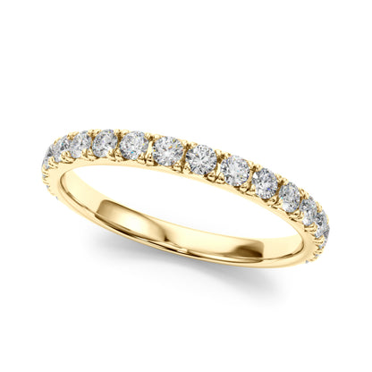 14K Yellow Gold Straight Wedding Band With 0.38 TCW Diamond (SI1-SI2, G-H)