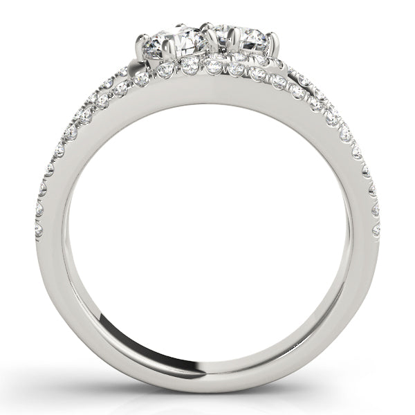 14K White Gold Two Stone Ring With 0.48 TCW Diamond (I1, H-I)