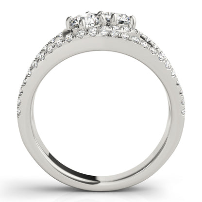 14K White Gold Two Stone Ring With 0.48 TCW Diamond (I1, H-I)