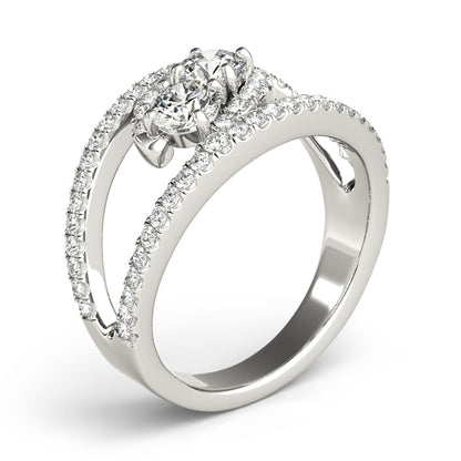 14K White Gold Two Stone Ring With 0.48 TCW Diamond (I1, H-I)