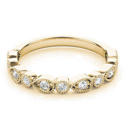 14K Yellow Gold Stackable Ring With 0.16 TCW Diamond (SI2, H-I)