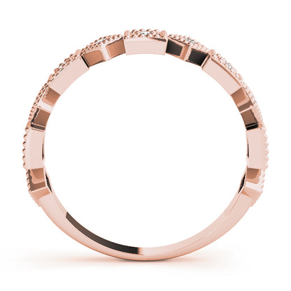14K Rose Gold Stackable Ring With 0.06 TCW Diamond (SI2, H-I)