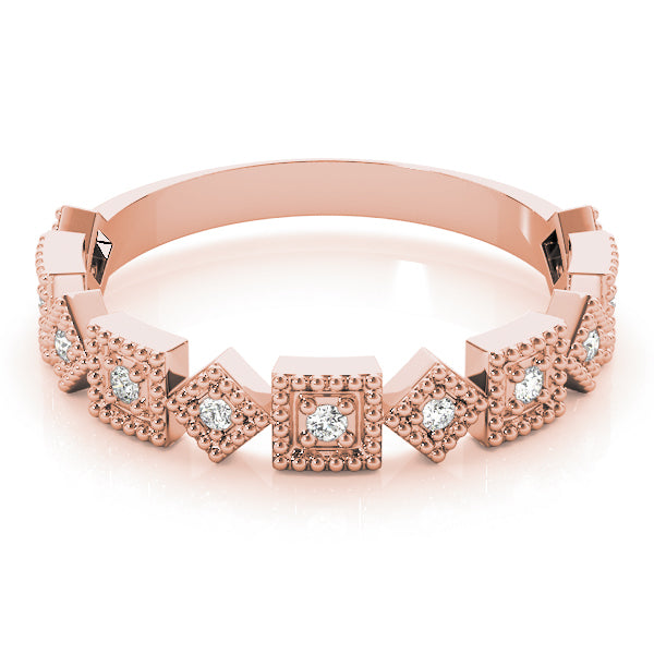 14K Rose Gold Stackable Ring With 0.06 TCW Diamond (SI2, H-I)