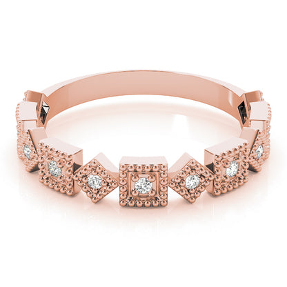 14K Rose Gold Stackable Ring With 0.06 TCW Diamond (SI2, H-I)