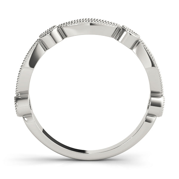 14K White Gold Stackable Ring With 0.15 TCW Diamond (SI1-SI2, G-H)