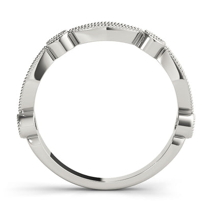 14K White Gold Stackable Ring With 0.15 TCW Diamond (SI1-SI2, G-H)