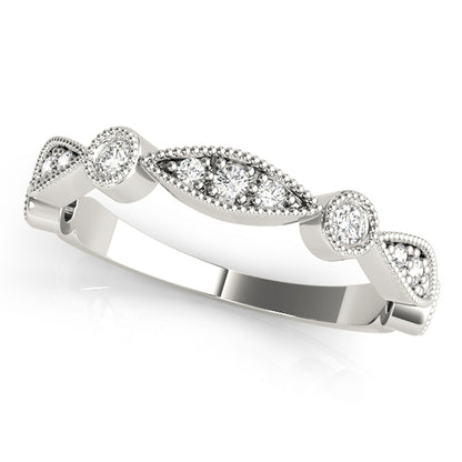14K White Gold Stackable Ring With 0.15 TCW Diamond (SI1-SI2, G-H)