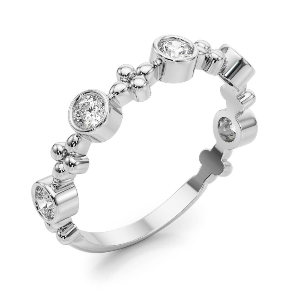 14K White Gold Fashion Band With 0.40 TCW Diamond (SI2, H-I)