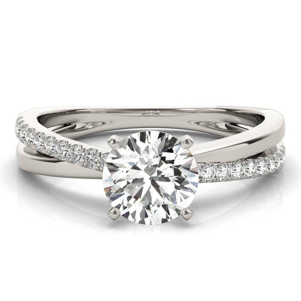 14K White Gold Engagement Ring Split Shank With 0.20 TCW Diamond (SI2, H-I)
