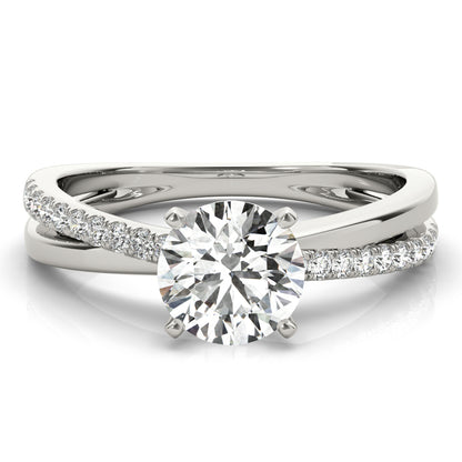 14K White Gold Engagement Ring Split Shank With 0.20 TCW Diamond (SI2, H-I)