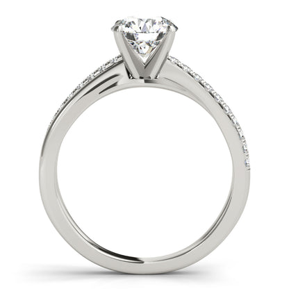 14K White Gold Engagement Ring Split Shank With 0.20 TCW Diamond (SI2, H-I)
