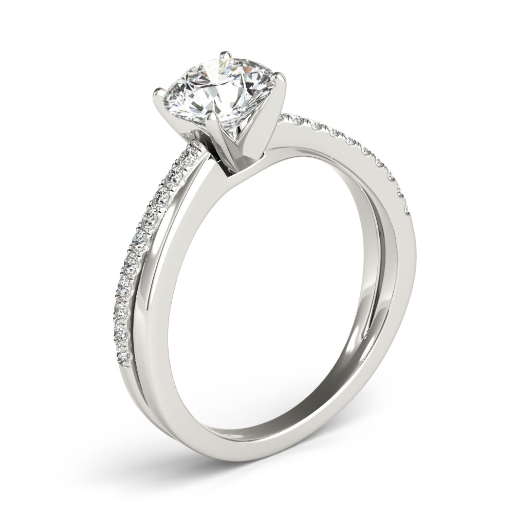 14K White Gold Engagement Ring Split Shank With 0.20 TCW Diamond (SI2, H-I)