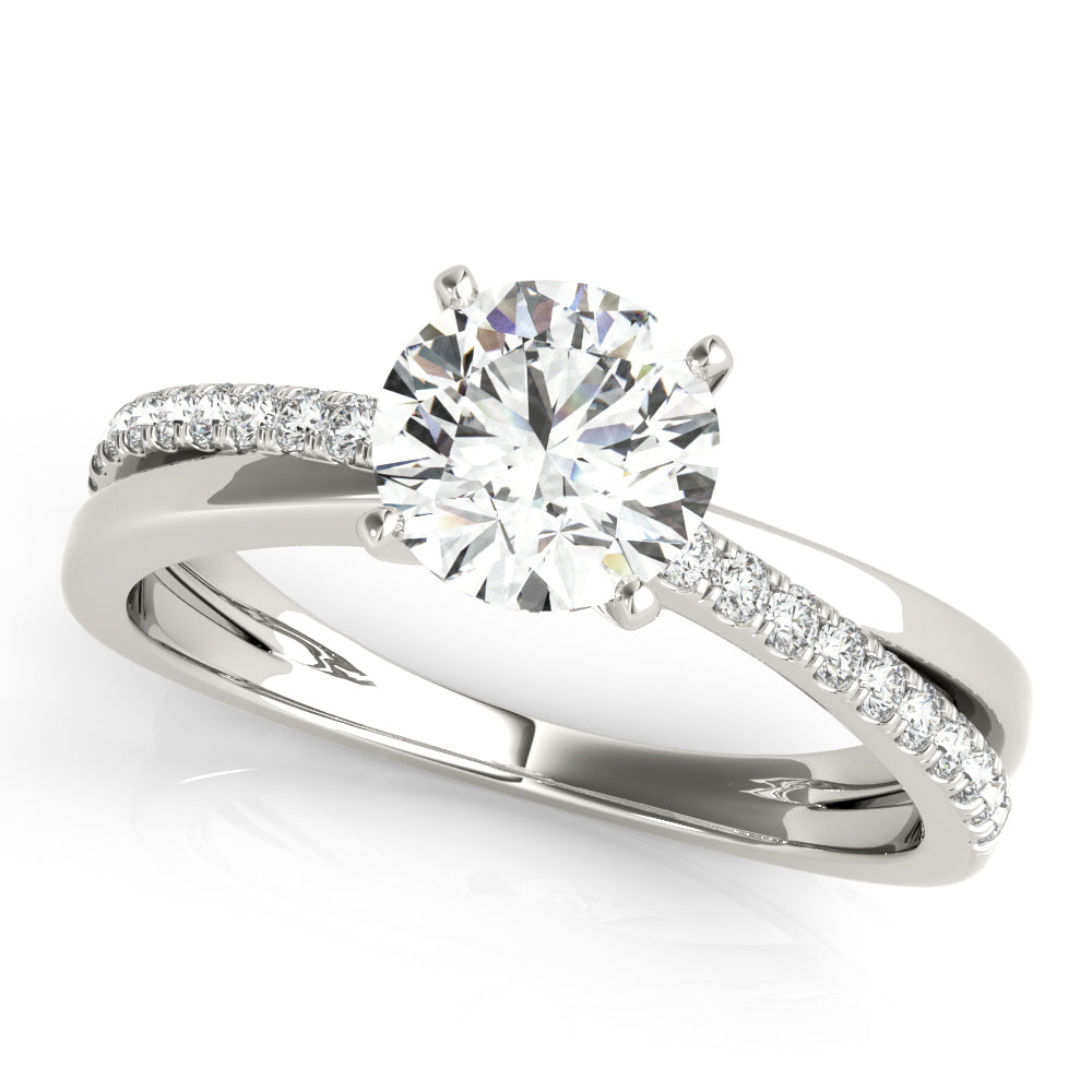 14K White Gold Engagement Ring Split Shank With 0.20 TCW Diamond (SI2, H-I)