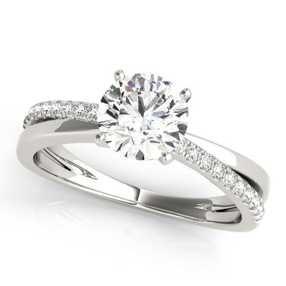 14K White Gold Engagement Ring Split Shank With 0.20 TCW Diamond (SI2, H-I)