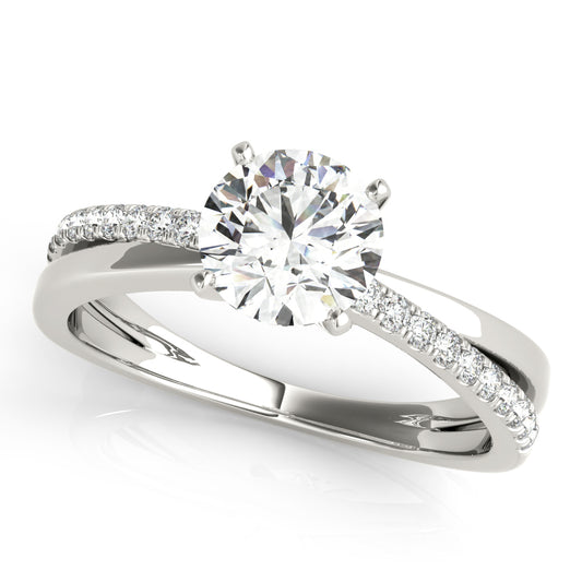 14K White Gold Engagement Ring Split Shank With 0.20 TCW Diamond (SI2, H-I)