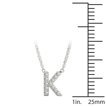 14K White Gold 1/20 Cttw K Initial With 0.06 TCW Diamond (I3 H-J)