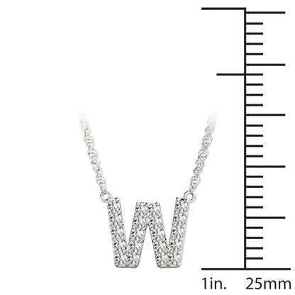 14K White Gold 1/10 Cttw W Initial With 0.10 TCW Diamond (I3 H-J)