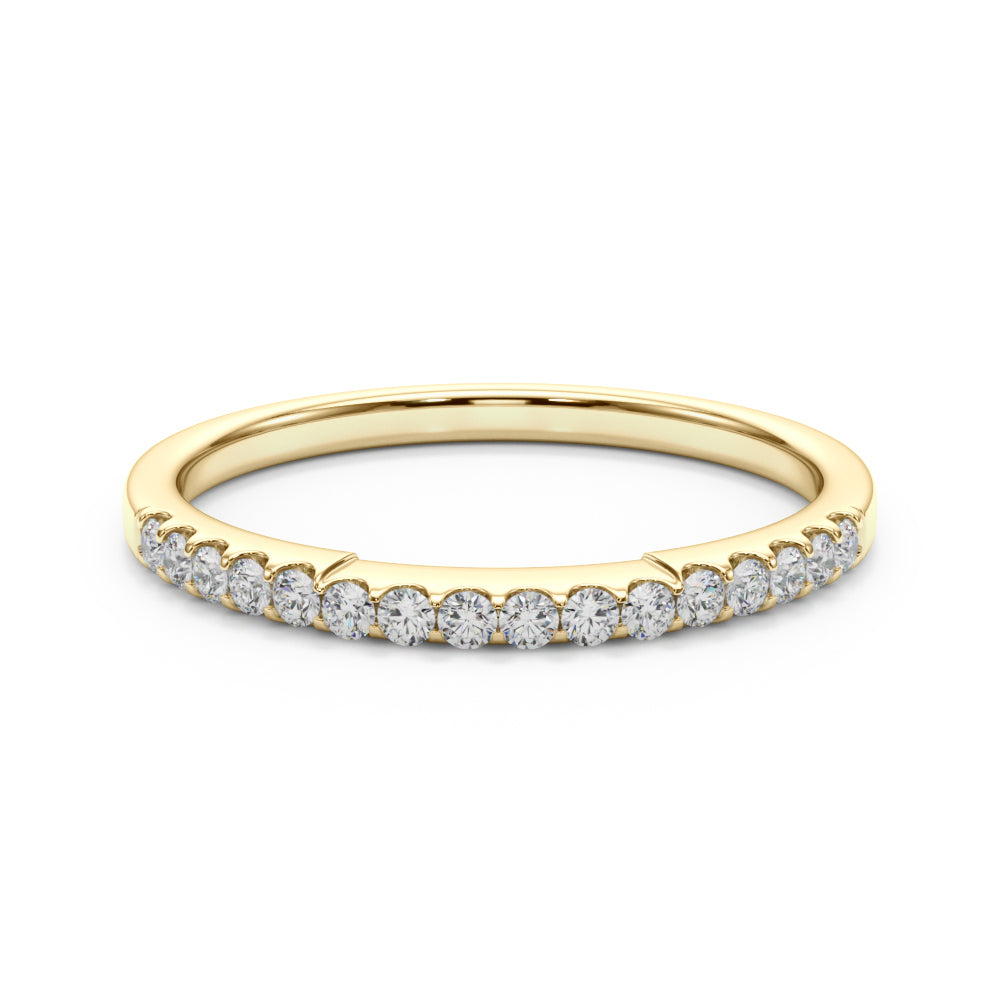 14K Yellow Gold Wedding Band With 0.16 TCW Diamond (SI1-SI2, G-H)