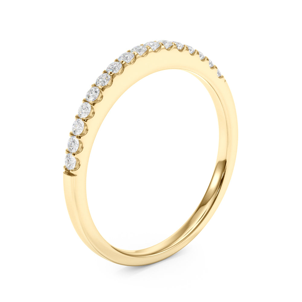 14K Yellow Gold Wedding Band With 0.16 TCW Diamond (SI1-SI2, G-H)