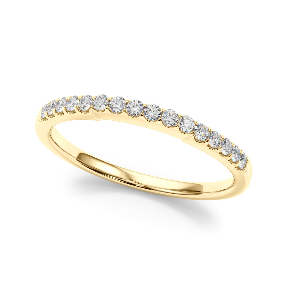 14K Yellow Gold Wedding Band With 0.16 TCW Diamond (SI1-SI2, G-H)