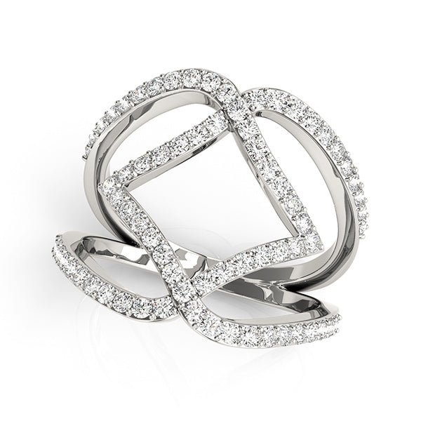 14K White Gold Diamond Fashion Fashion Rings With 0.72 TCW Diamond (I1, H-I)