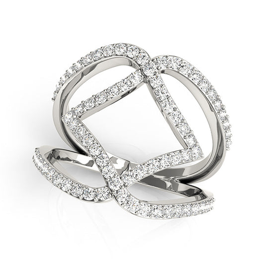 14K White Gold Diamond Fashion Fashion Rings With 0.72 TCW Diamond (I1, H-I)