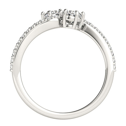 14K White Gold Two Stone Ring With 0.74 TCW Diamond (SI1-SI2, G-H)