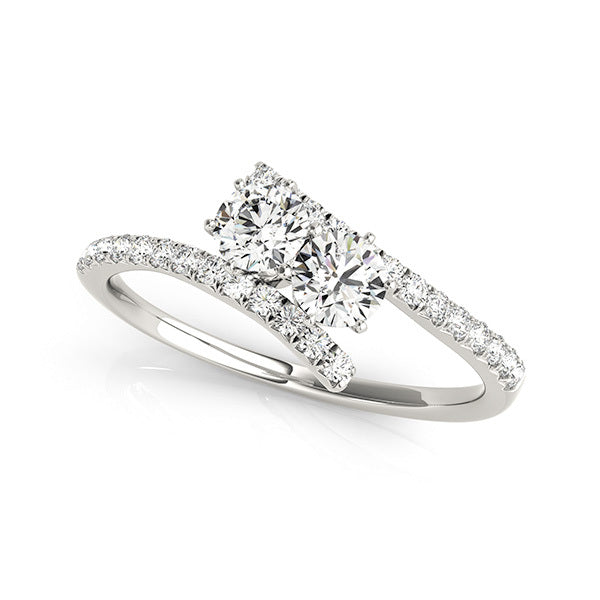 14K White Gold Two Stone Ring With 1.26 TCW Diamond (SI2, H-I)