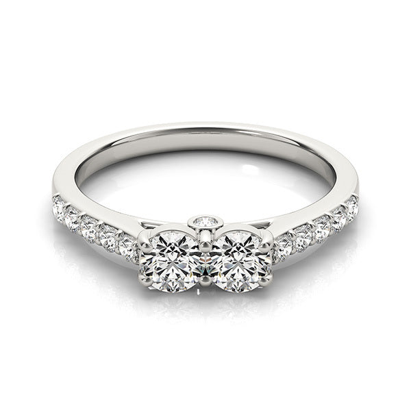 14K White Gold Two Stone Ring With 0.52 TCW Diamond (SI1-SI2, G-H)