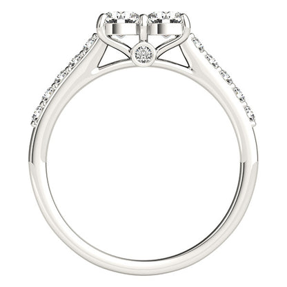 14K White Gold Two Stone Ring With 0.52 TCW Diamond (SI1-SI2, G-H)