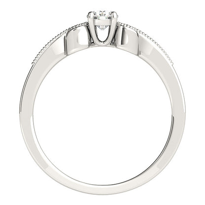 14K White Gold Two Stone Ring With 0.06 TCW Diamond (SI2, H-I)