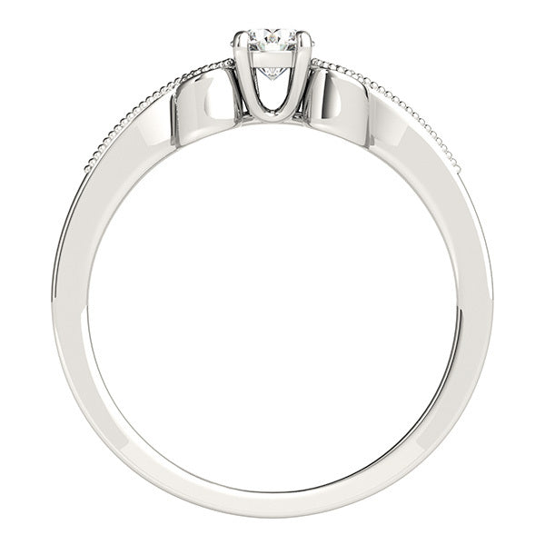 14K White Gold Two Stone Ring With 0.06 TCW Diamond (SI1-SI2, G-H)