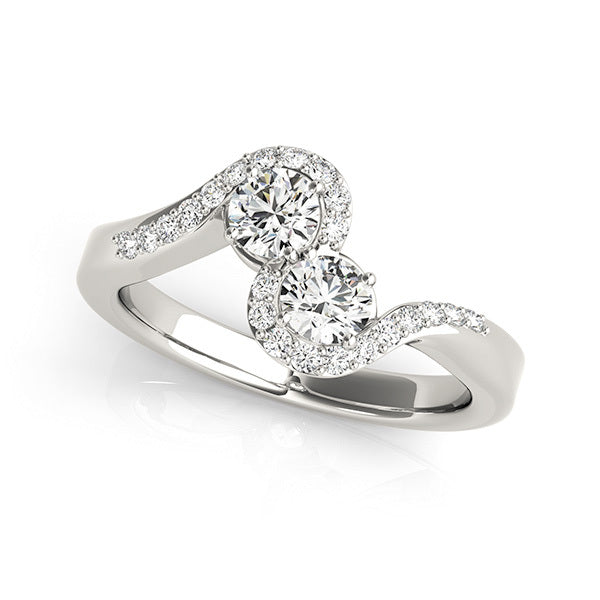 14K White Gold Two Stone Ring With 0.40 TCW Diamond (SI2, H-I)