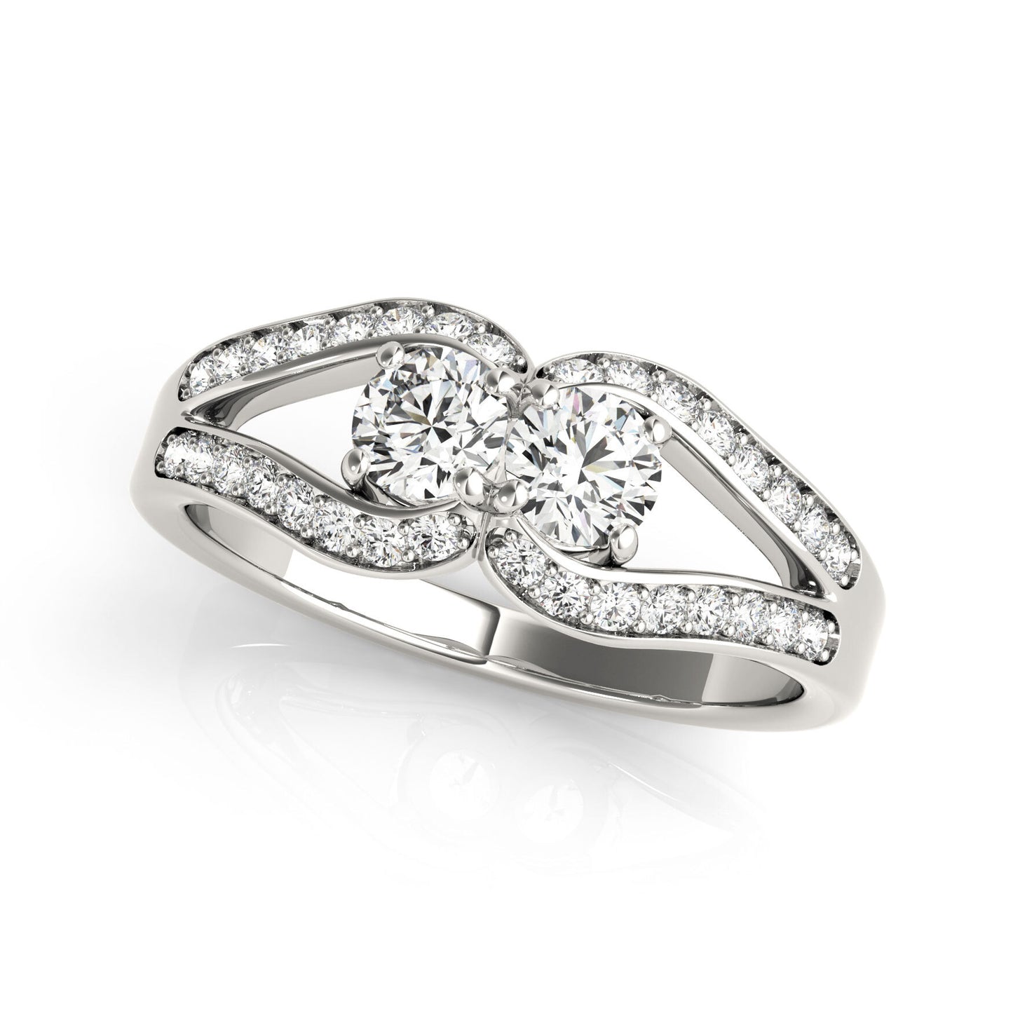 14K White Gold Two Stone Ring With 1.28 TCW Diamond (SI2, H-I)
