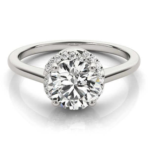 14K White Gold Engagement Ring With 0.07 TCW Diamond (SI1-SI2, G-H)