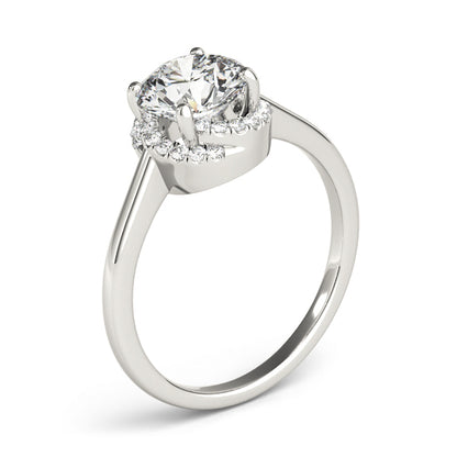 14K White Gold Engagement Ring With 0.07 TCW Diamond (SI1-SI2, G-H)