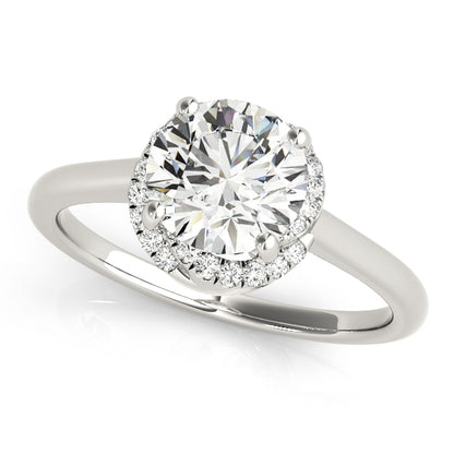 14K White Gold Engagement Ring With 0.07 TCW Diamond (SI1-SI2, G-H)