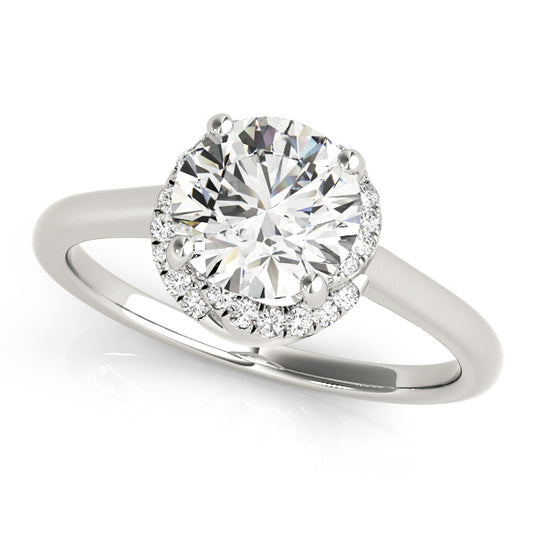 14K White Gold Engagement Ring With 0.07 TCW Diamond (SI1-SI2, G-H)
