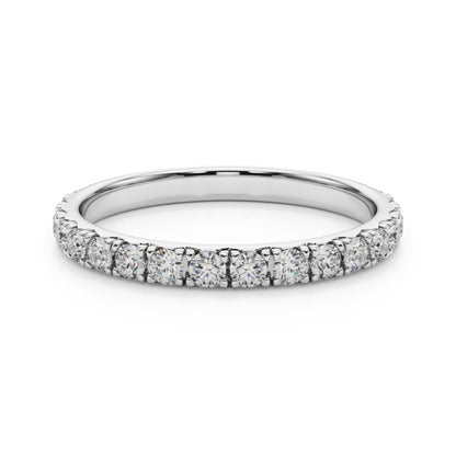 14K White Gold Straight Wedding Band With 0.38 TCW Diamond (SI1-SI2, G-H)