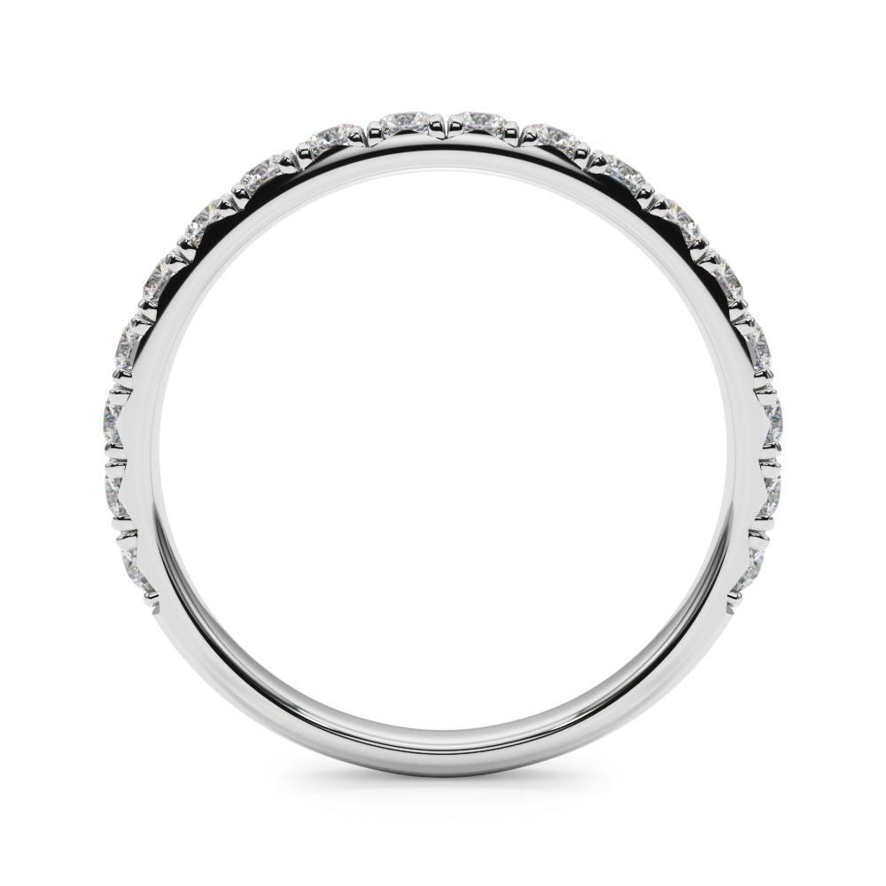 14K White Gold Straight Wedding Band With 0.38 TCW Diamond (SI1-SI2, G-H)