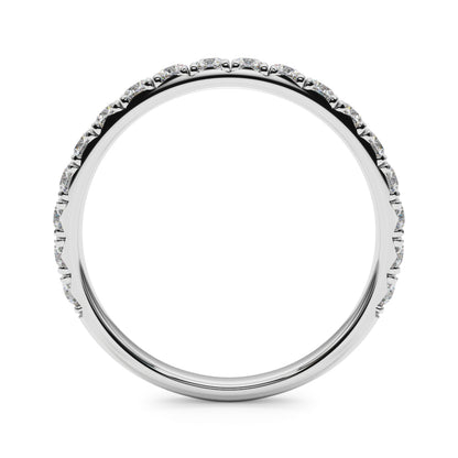 14K White Gold Straight Wedding Band With 0.38 TCW Diamond (SI1-SI2, G-H)