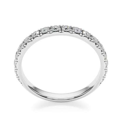 14K White Gold Straight Wedding Band With 0.38 TCW Diamond (SI1-SI2, G-H)