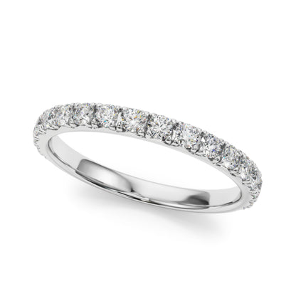 14K White Gold Straight Wedding Band With 0.38 TCW Diamond (SI1-SI2, G-H)
