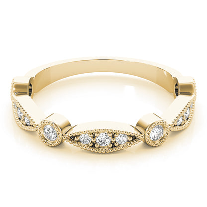 14K Yellow Gold Stackable Ring With 0.15 TCW Diamond (SI2, H-I)