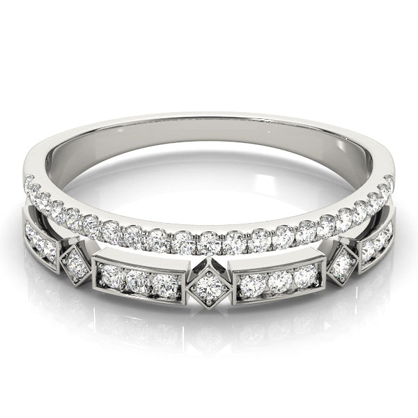 14K White Gold Fashion Band With 0.18 TCW Diamond (SI2, H-I)