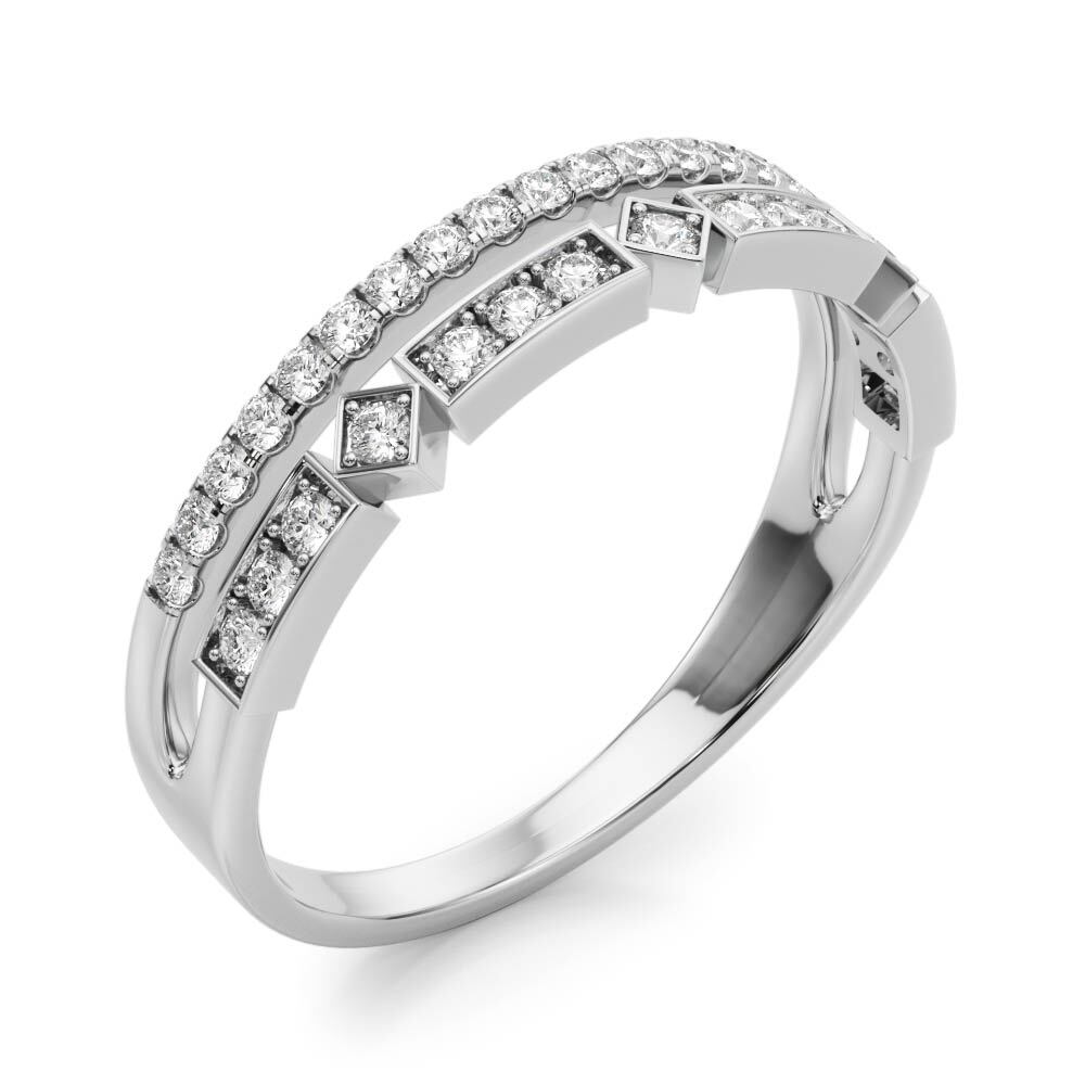 14K White Gold Fashion Band With 0.18 TCW Diamond (SI2, H-I)