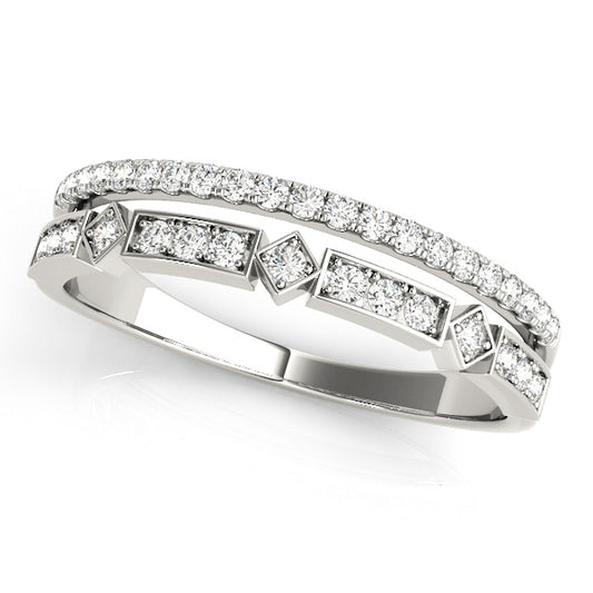 14K White Gold Fashion Band With 0.18 TCW Diamond (SI2, H-I)